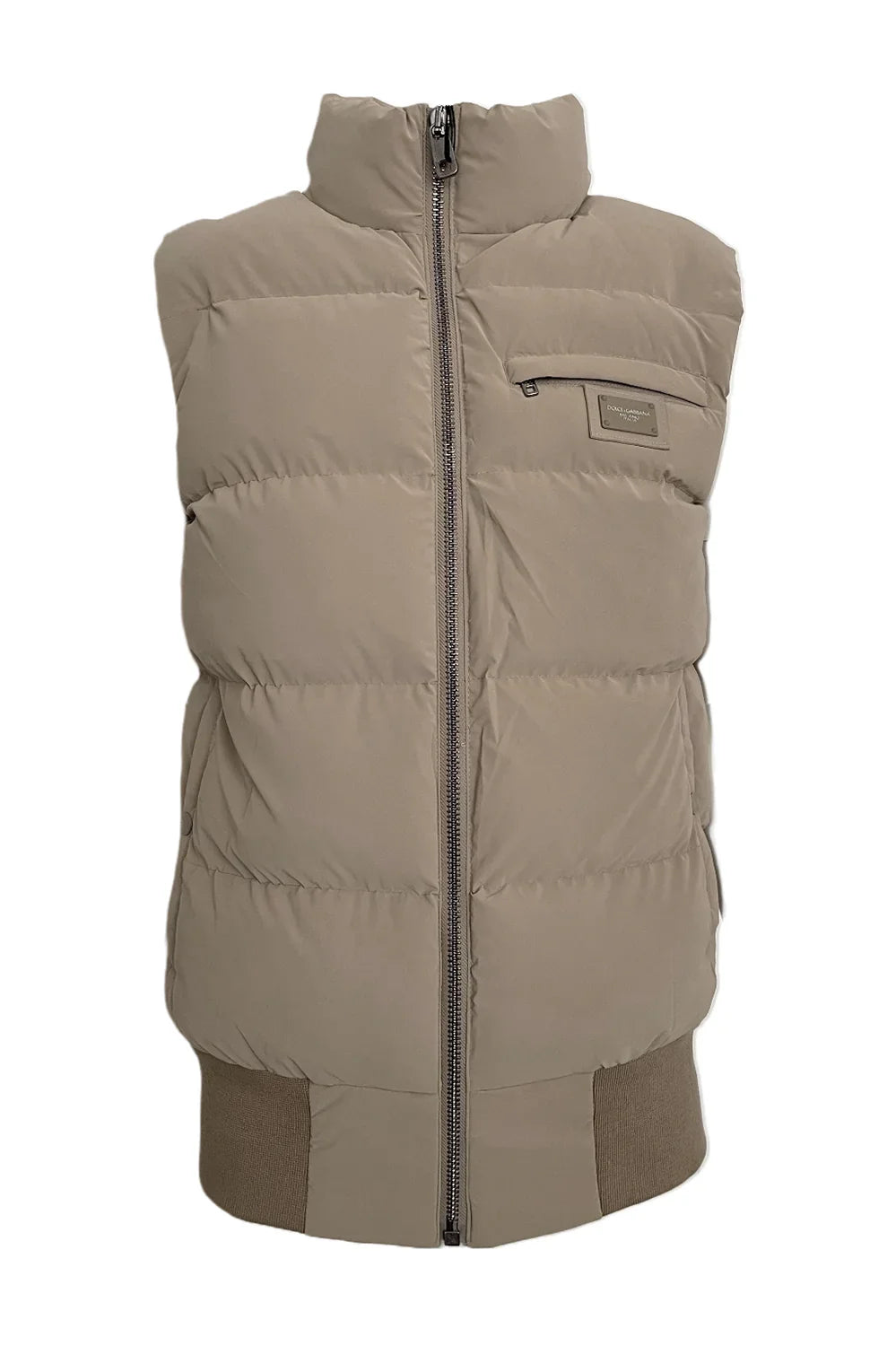 Dolce&Gabbana Men Body Warmer Vest In Beige