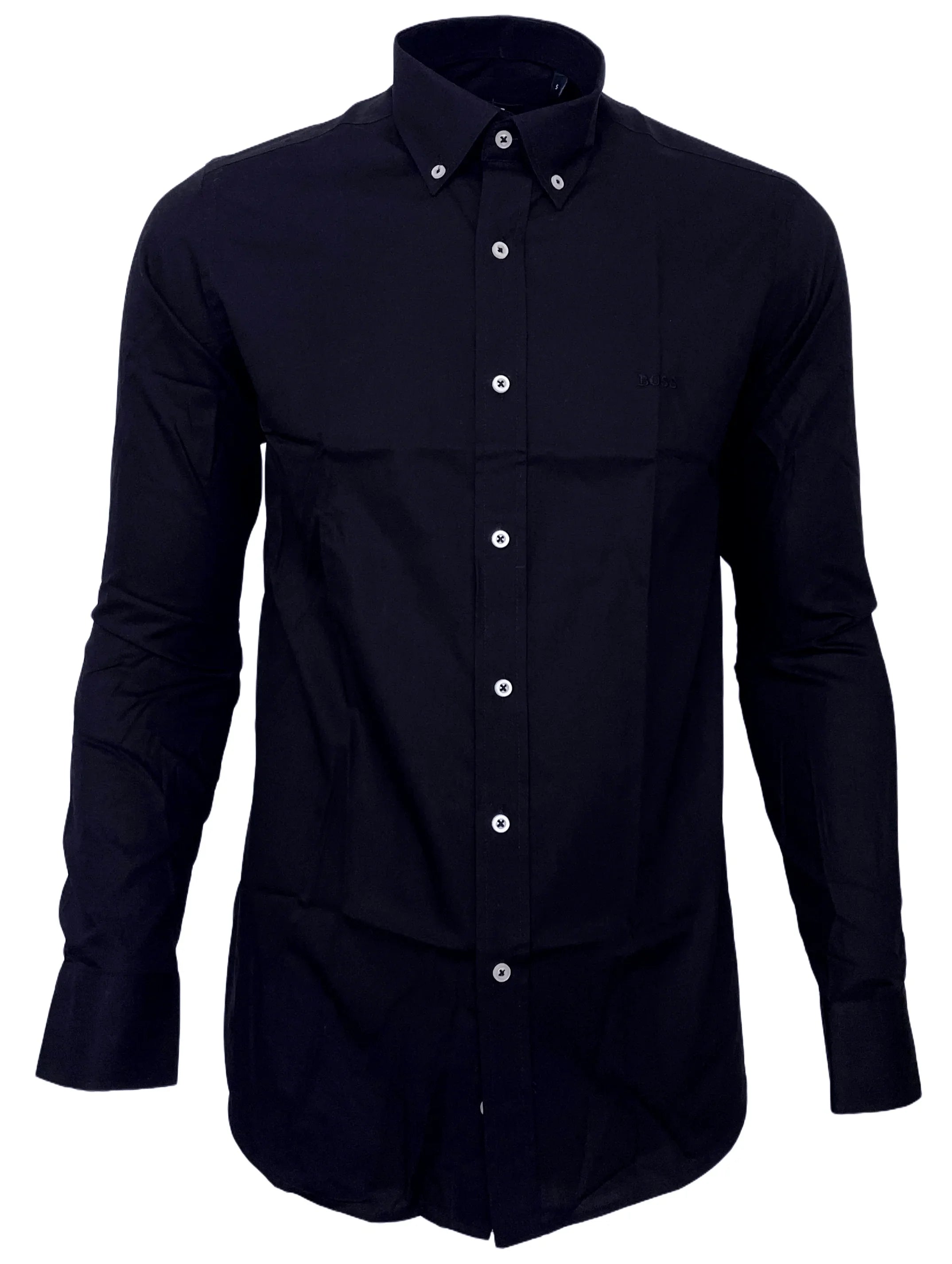 Hugo Boss Men Navy Cotton Casual Shirt